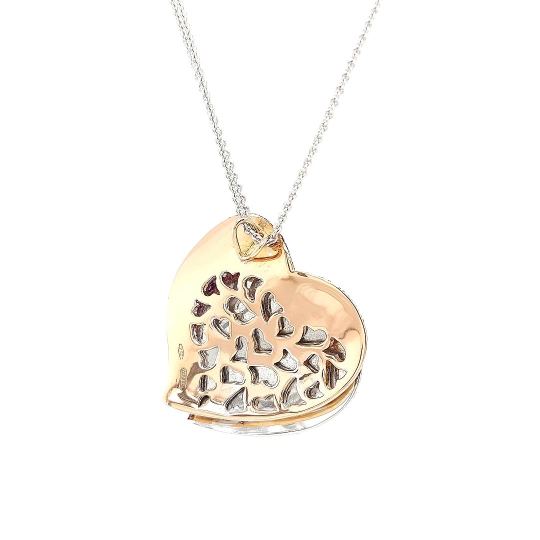 Fashion Heart Pink&Diamond Pendant Necklace