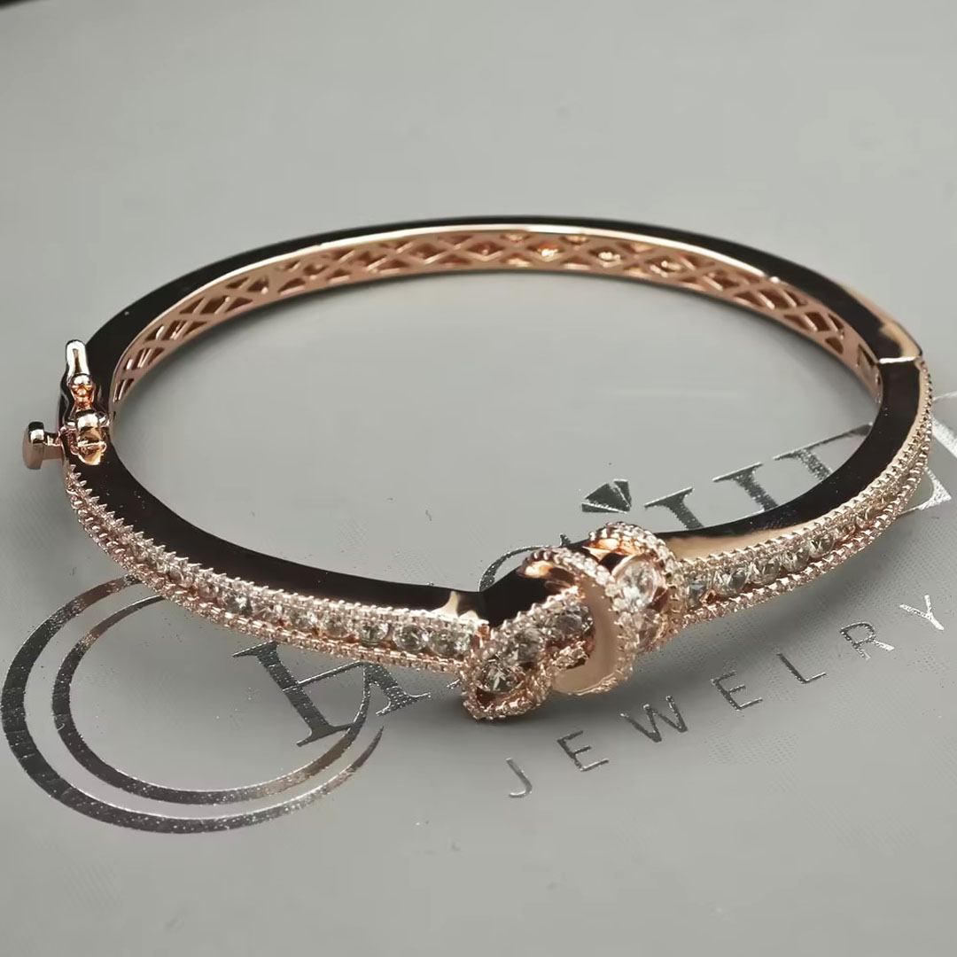 Fashion Round Cut Diamond Tight Knot Bracelet