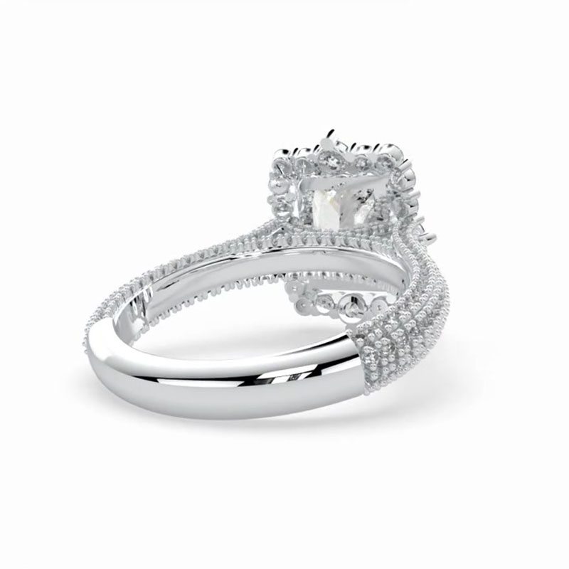 2ct Vintage Radiant Cut White Sapphire Engagement Ring