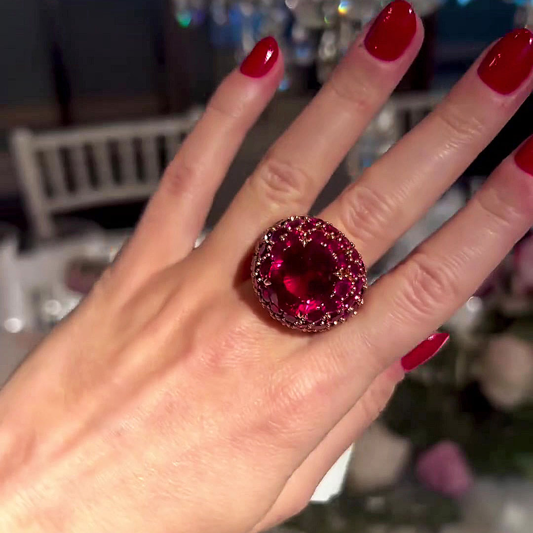7.85ct Oval Cut Ruby Sapphire Cocktail Ring