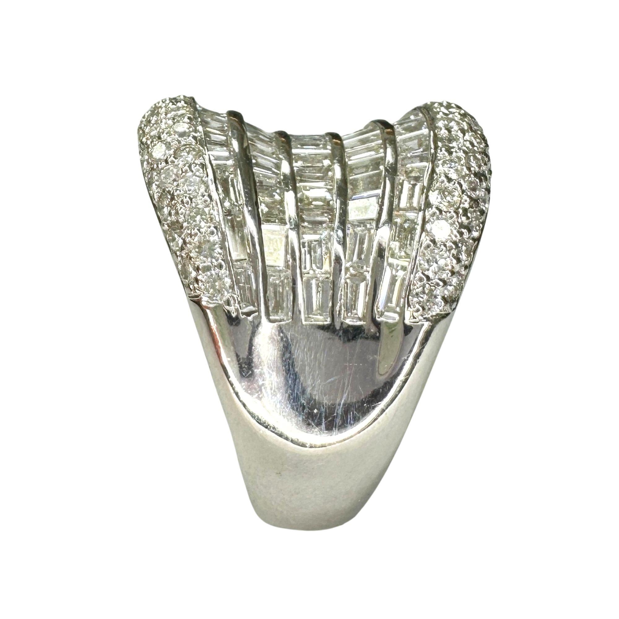 11.5ct Baguette&Round Cut Diamond Wide Band Ring