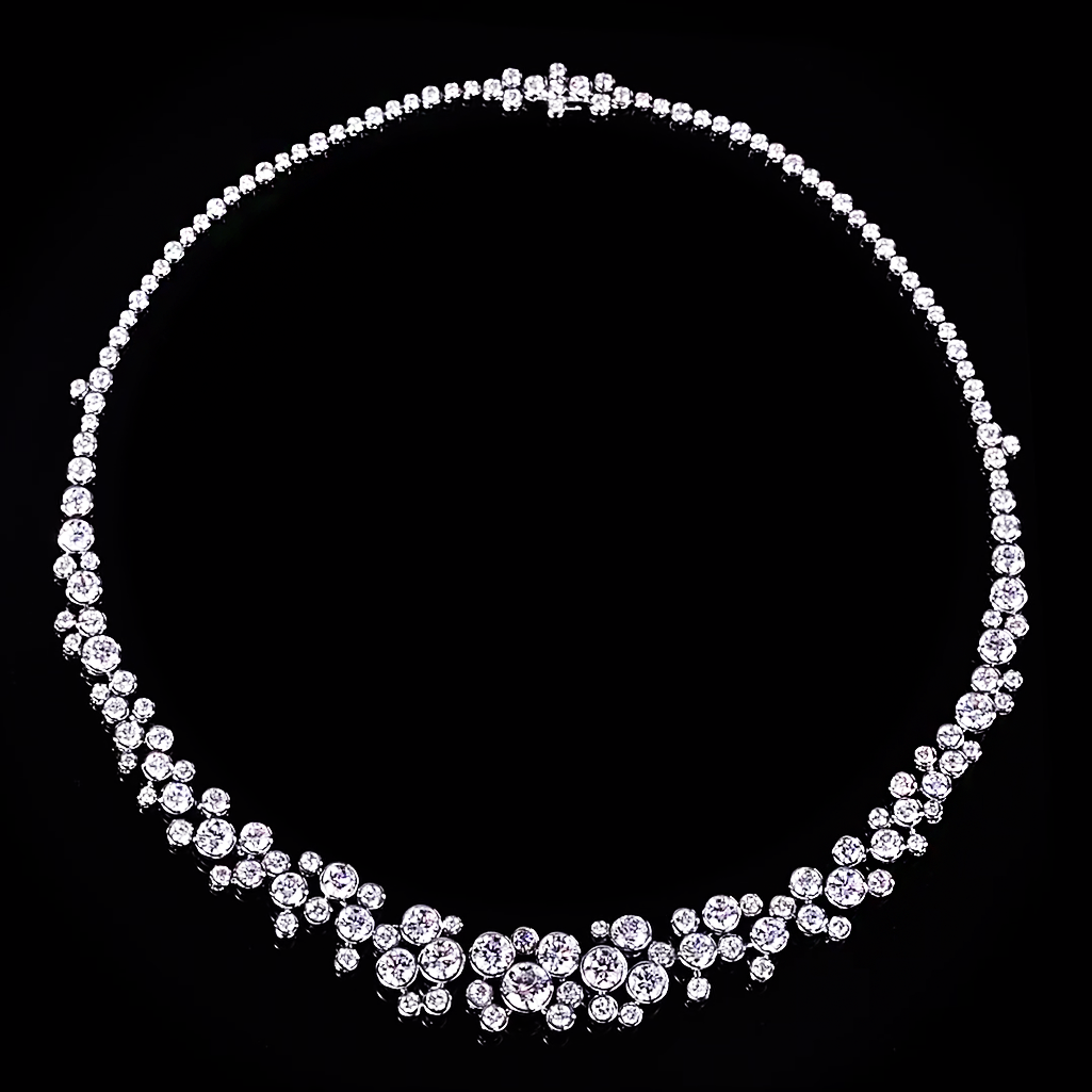 Classic Round Cut White Sapphire Necklace