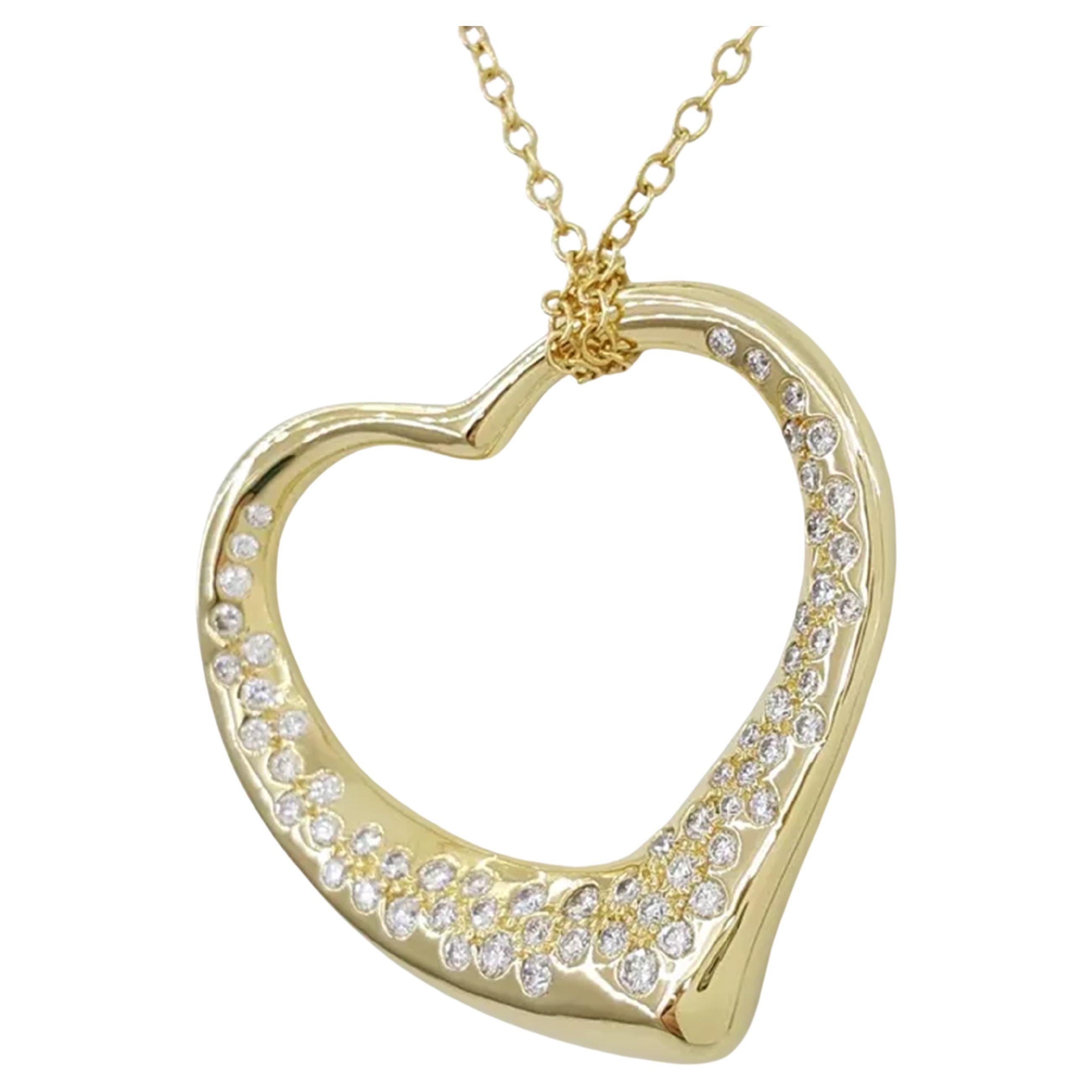 Round Cut White Sapphire Heart Pendant Necklace