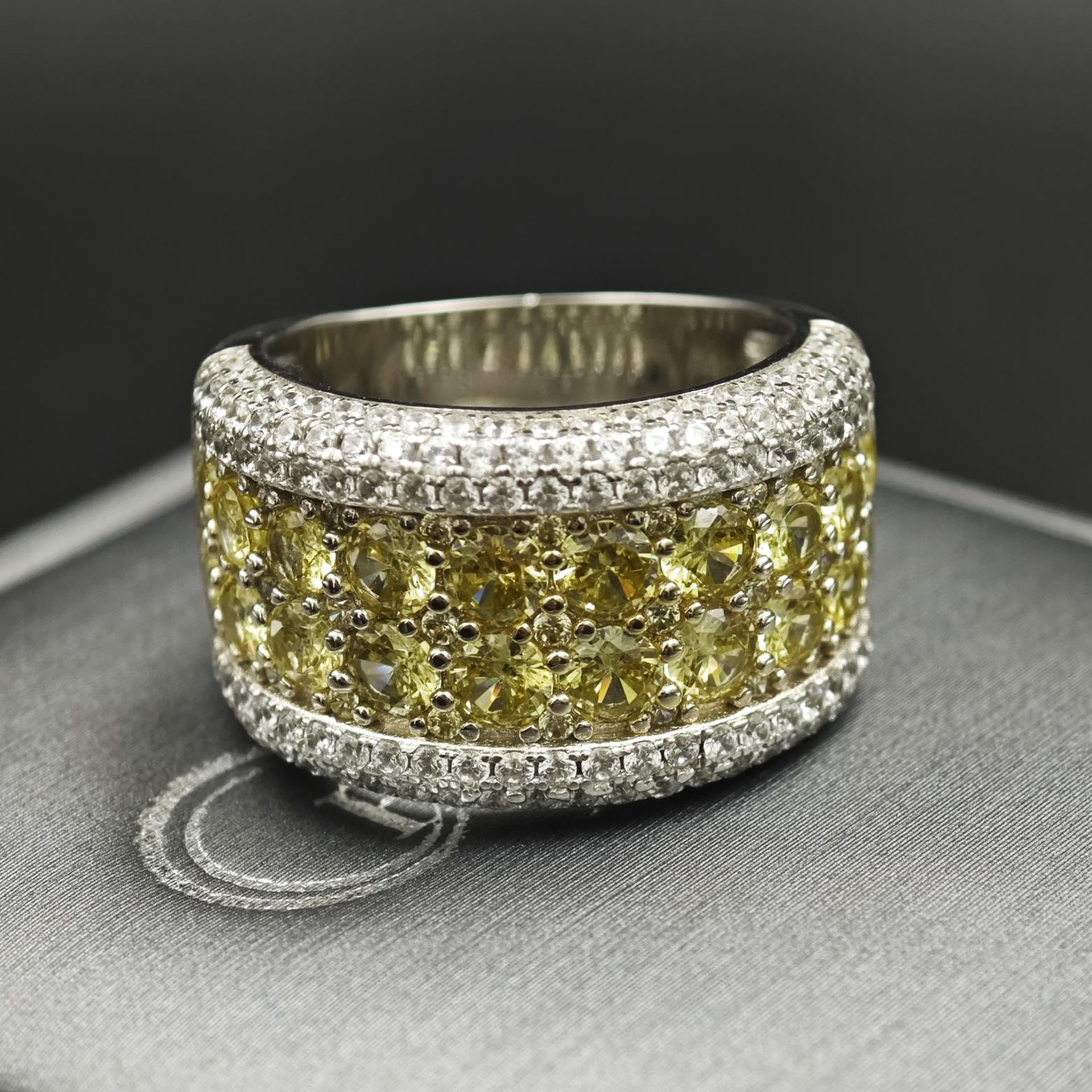 3.68ct Two-Tone Yellow Diamond Wedding Band