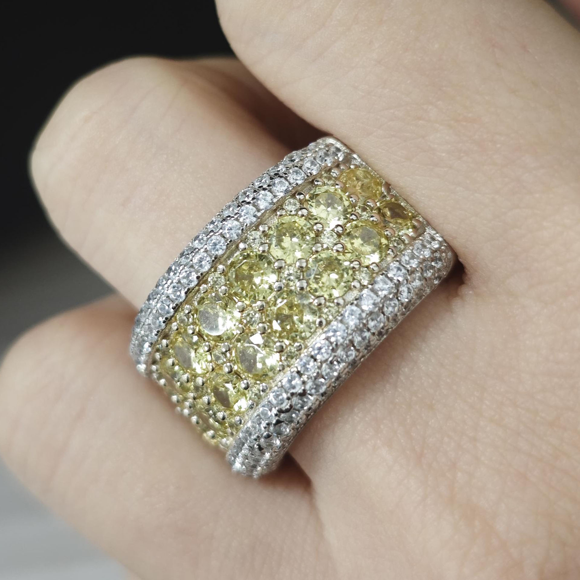 3.68ct Two-Tone Yellow Diamond Wedding Band