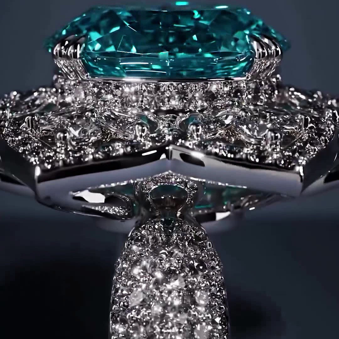 6.2ct Oval Cut Aquamarine Sapphire Engagement Ring