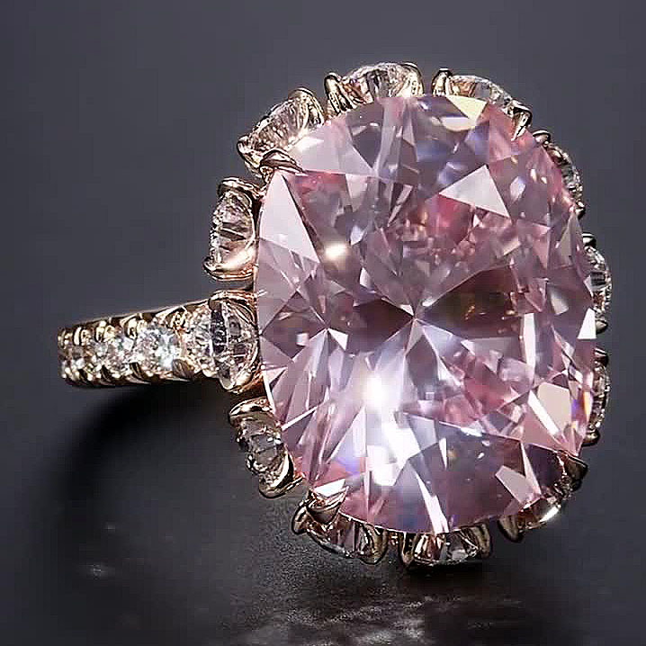 8.75ct Cushion Cut Fancy Pink Sapphire Engagement Ring