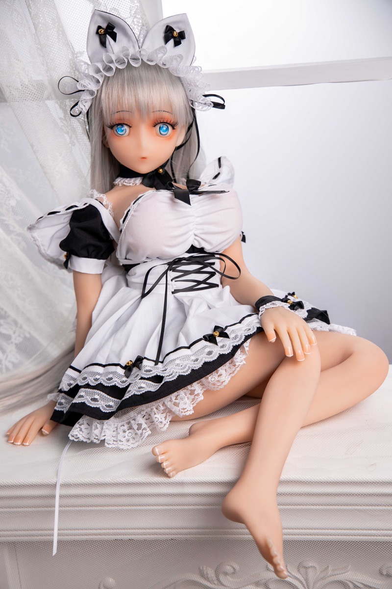 Lolita - 70cm Charming White-Haired Maid Outfit Adult Anime Figurine