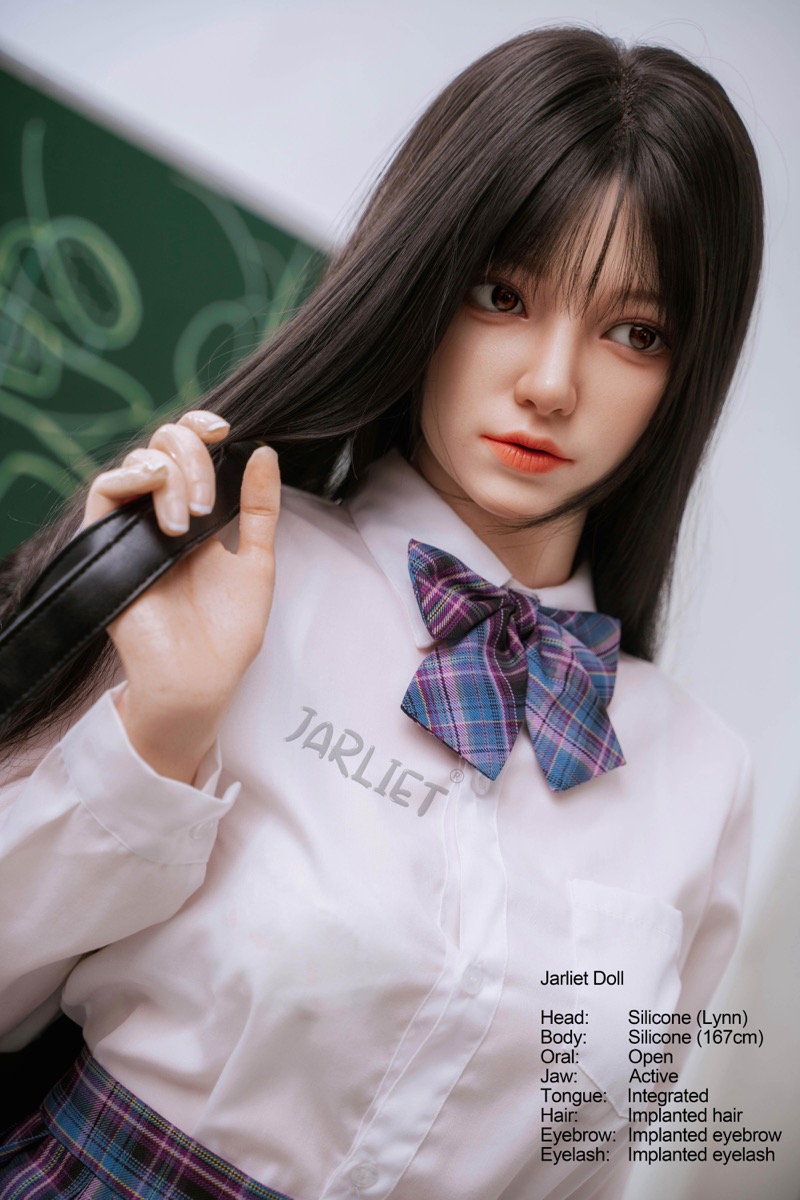 Lynn - 167cm (5.4ft) Sleek Asian Full Silicone Sex Doll with Jet-Black Hair 