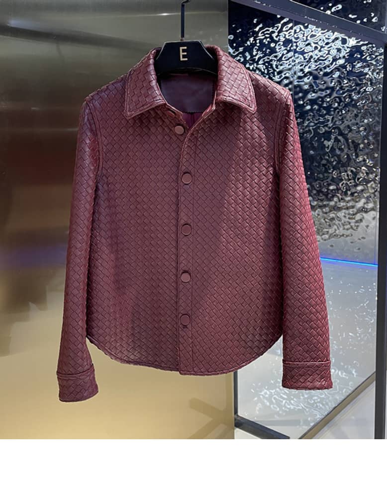 High-quality hand-woven leather jacket