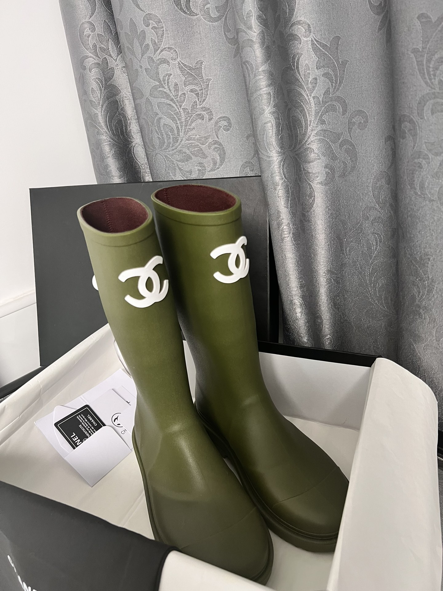 Chanel vintage rain boots