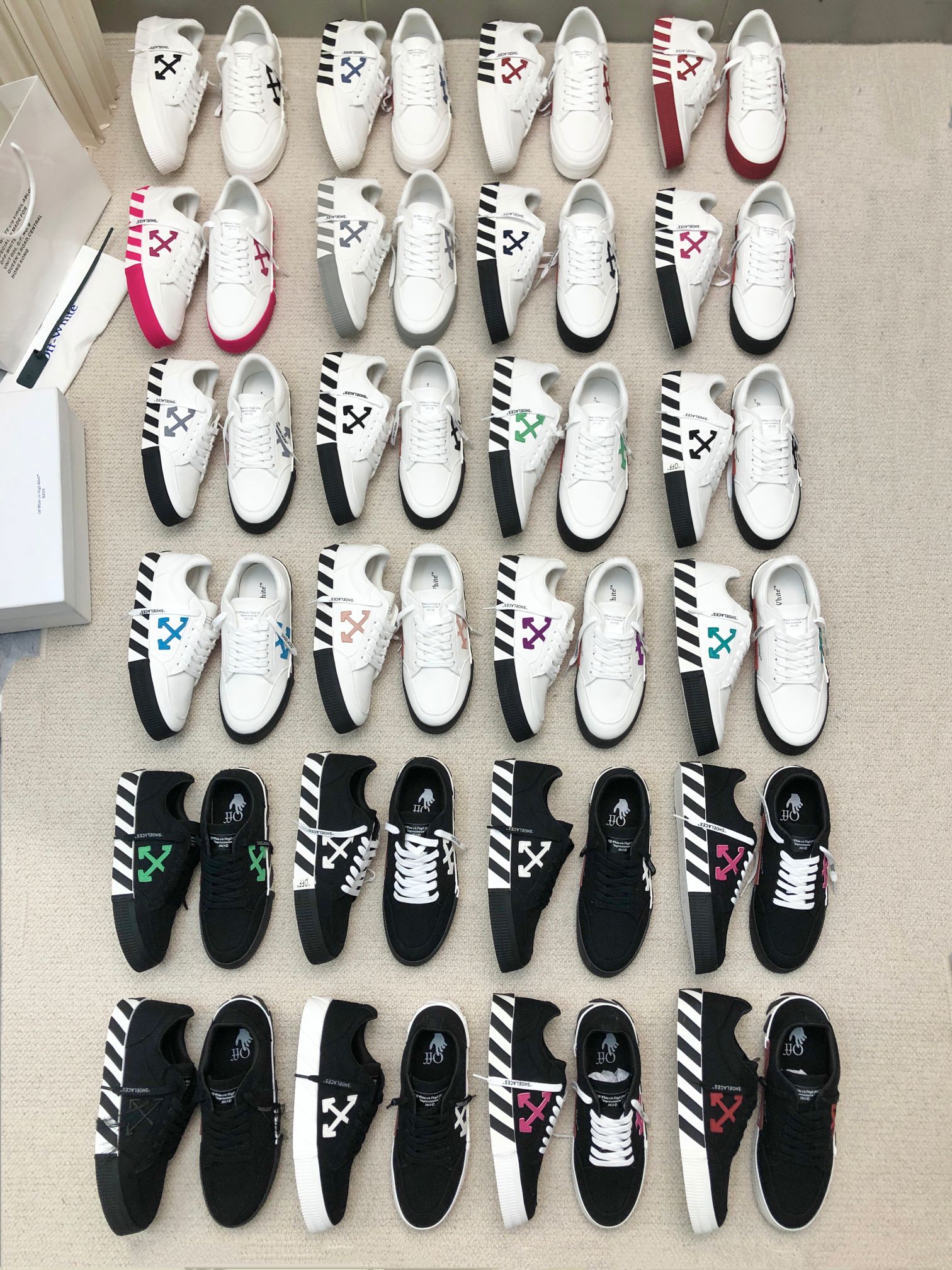 OFF WHITE &E fashion Arrow Zebra Crossing outsole help casual small white shoes High quality casual shoes
