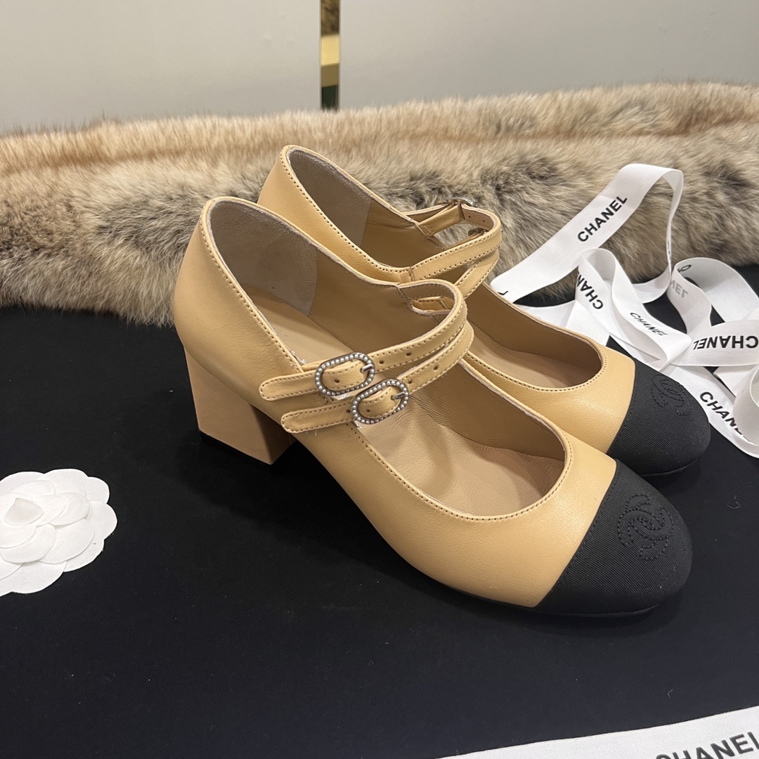 C design new double buckle Mary Jane high heel shoes