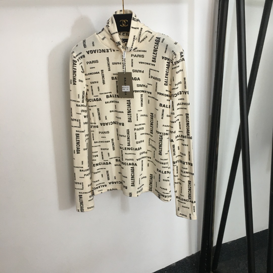 Balenciaga Letter High Neck Shirt