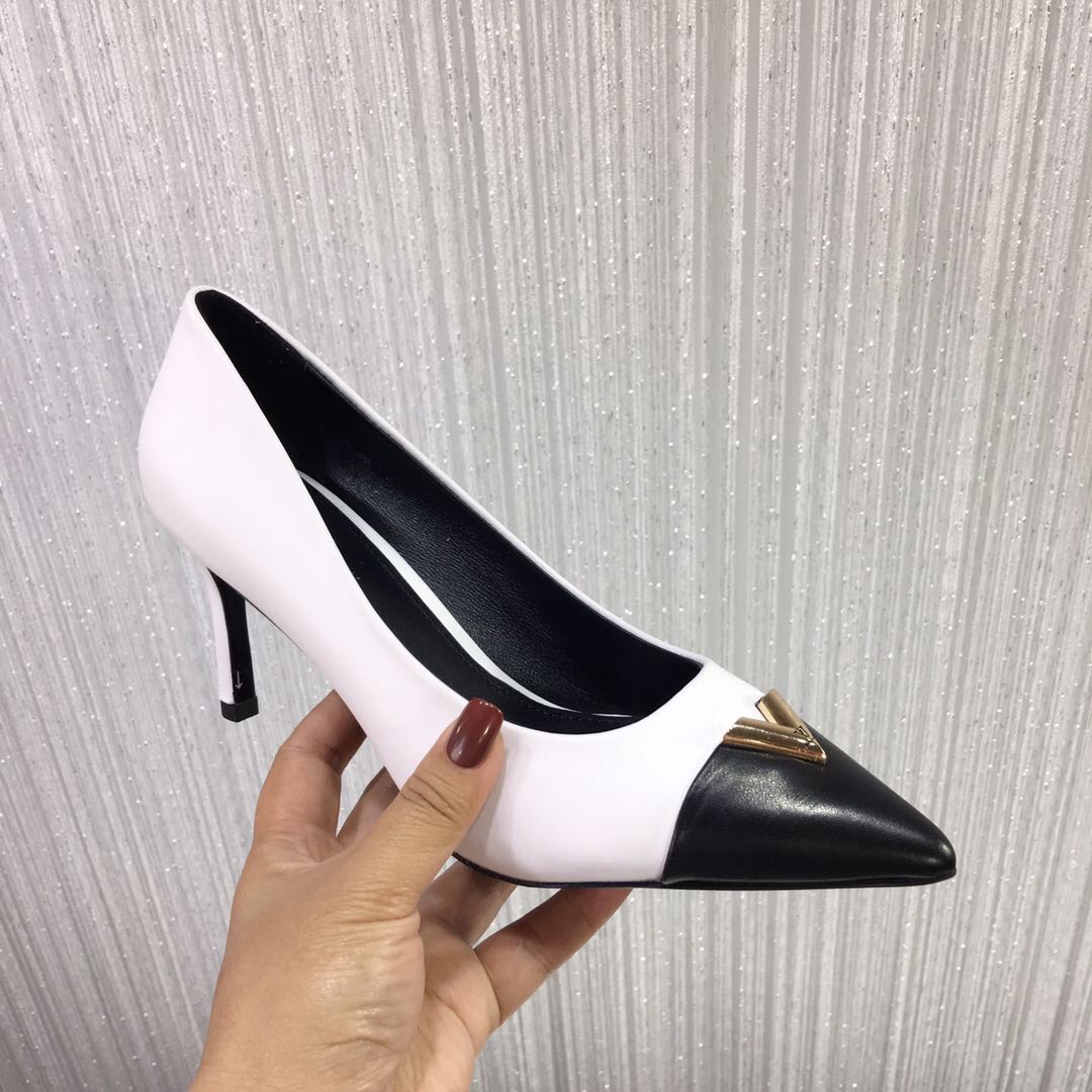 Spring/Summer 2019 LV Latest Cowhide Heels Flat Shoes