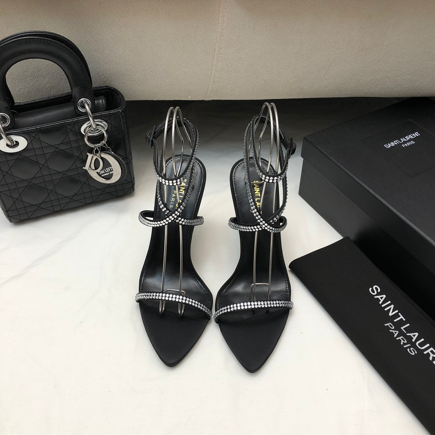 YSL goatskin leather outsole high heels 10.5cm heel