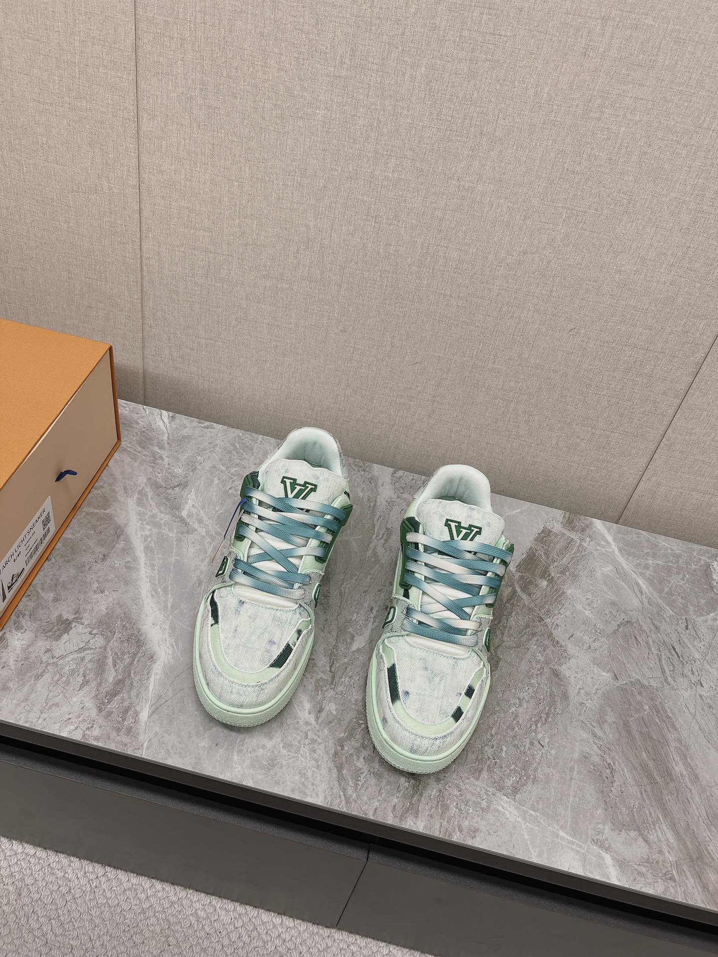 LV Trainer Sneakers Denim Fabric Unisex