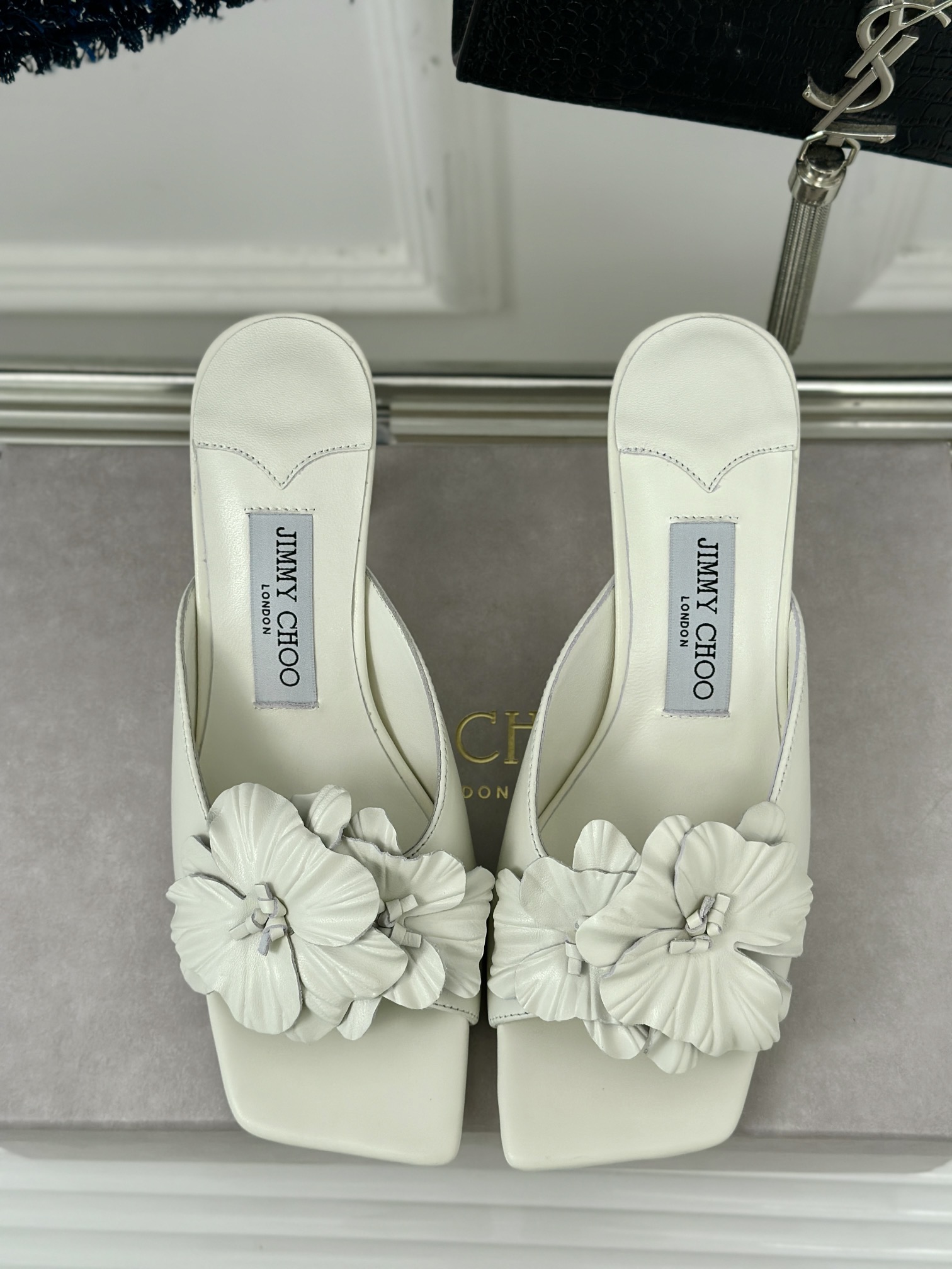 Jimmy Choo Flower Heeled Slippers