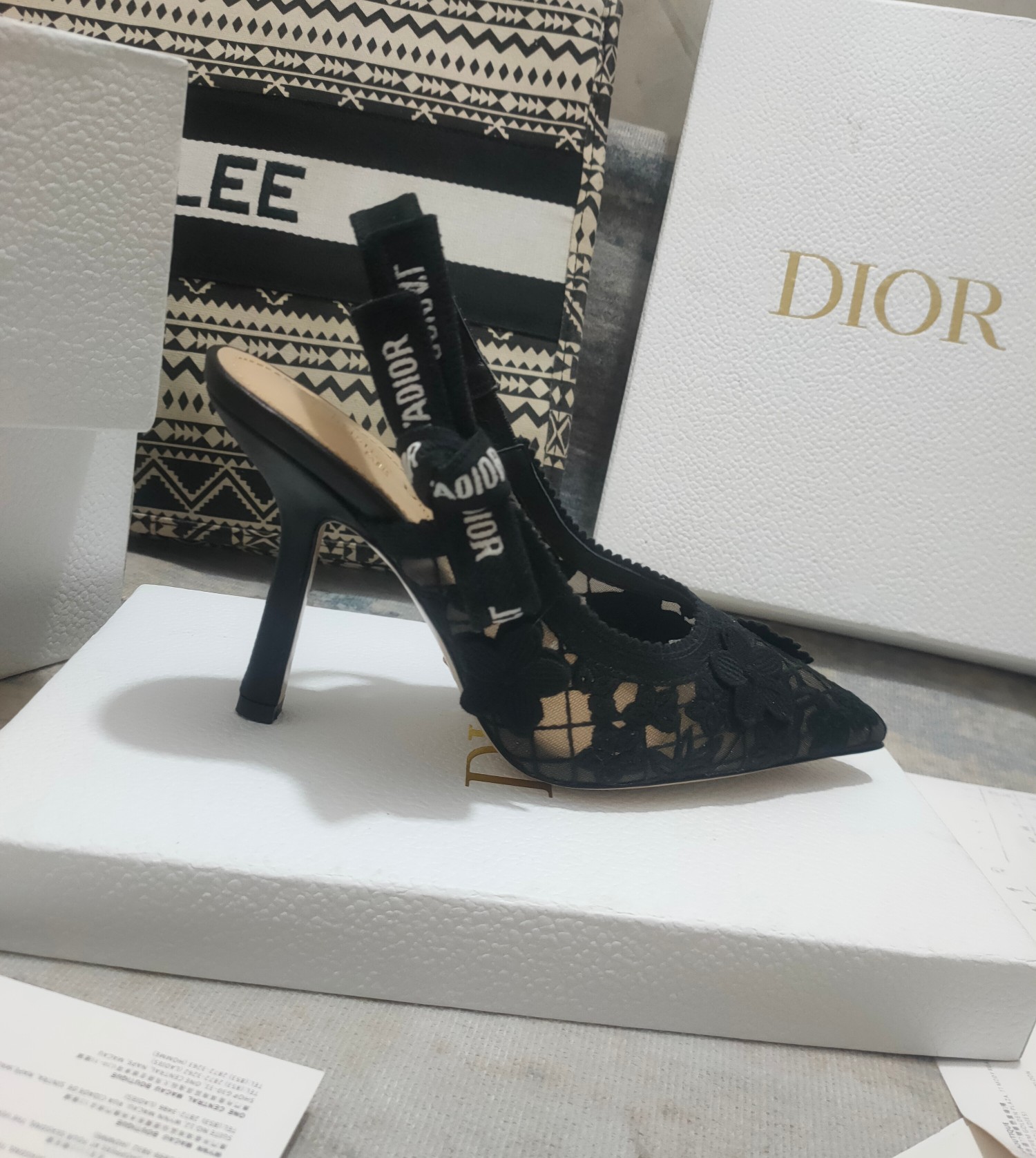 Dior Ribbon Back Sandals