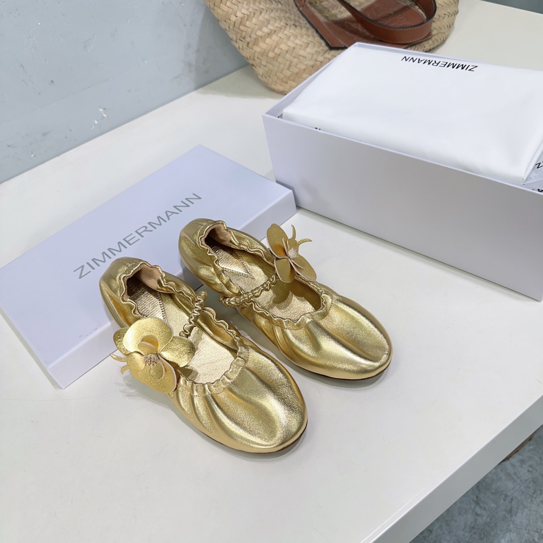 Zimmermann 2024 ss Autumn Winter Ballet Shoes Overlay Mary Jane Granny Shoes