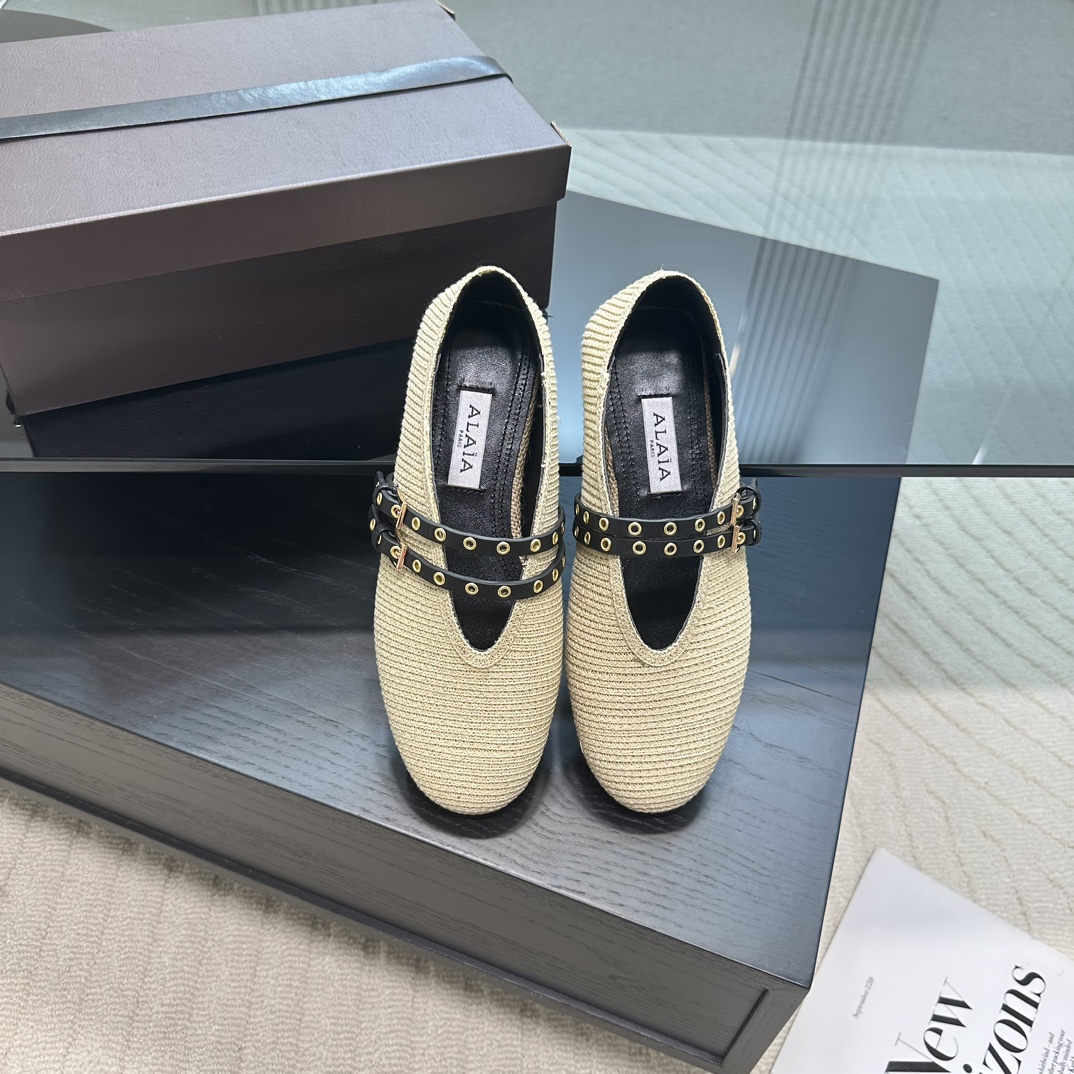 2022 fashion show new Alaia full diamond collection flat ballet flats