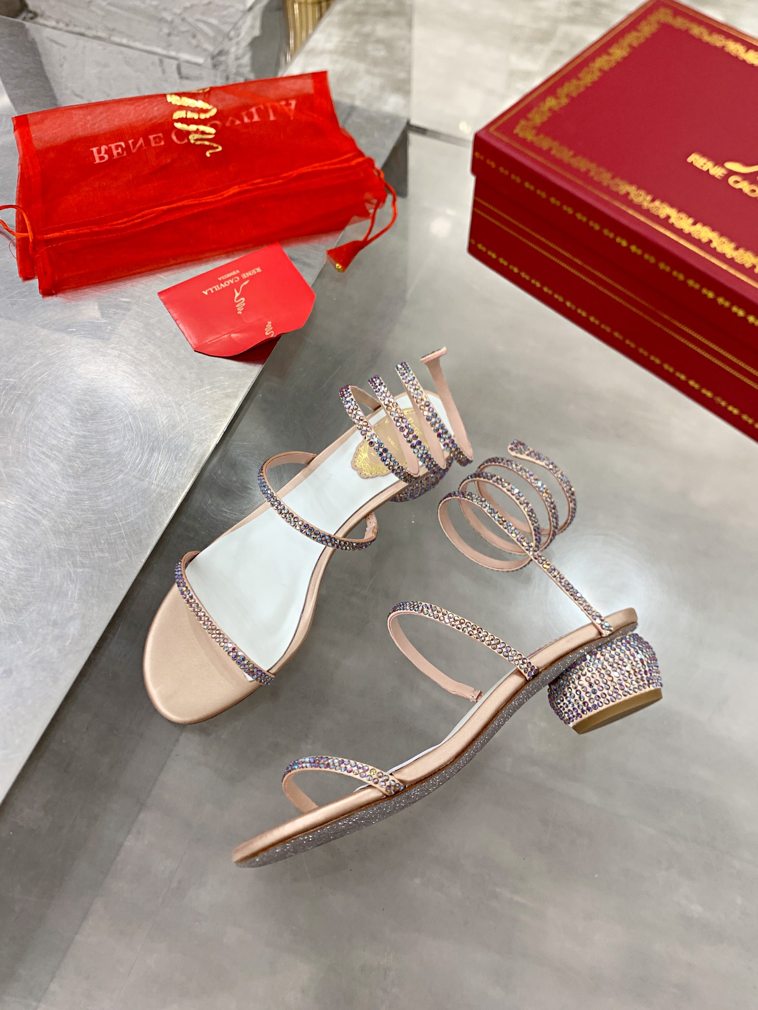 Rene Caovilla Snake Twisted Burst Fairy Sandals