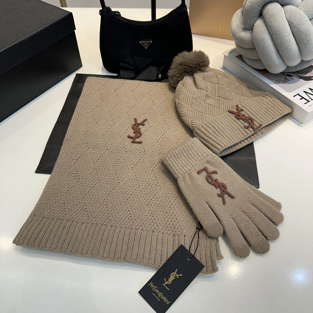 Y latest wool knitted hat and scarf set