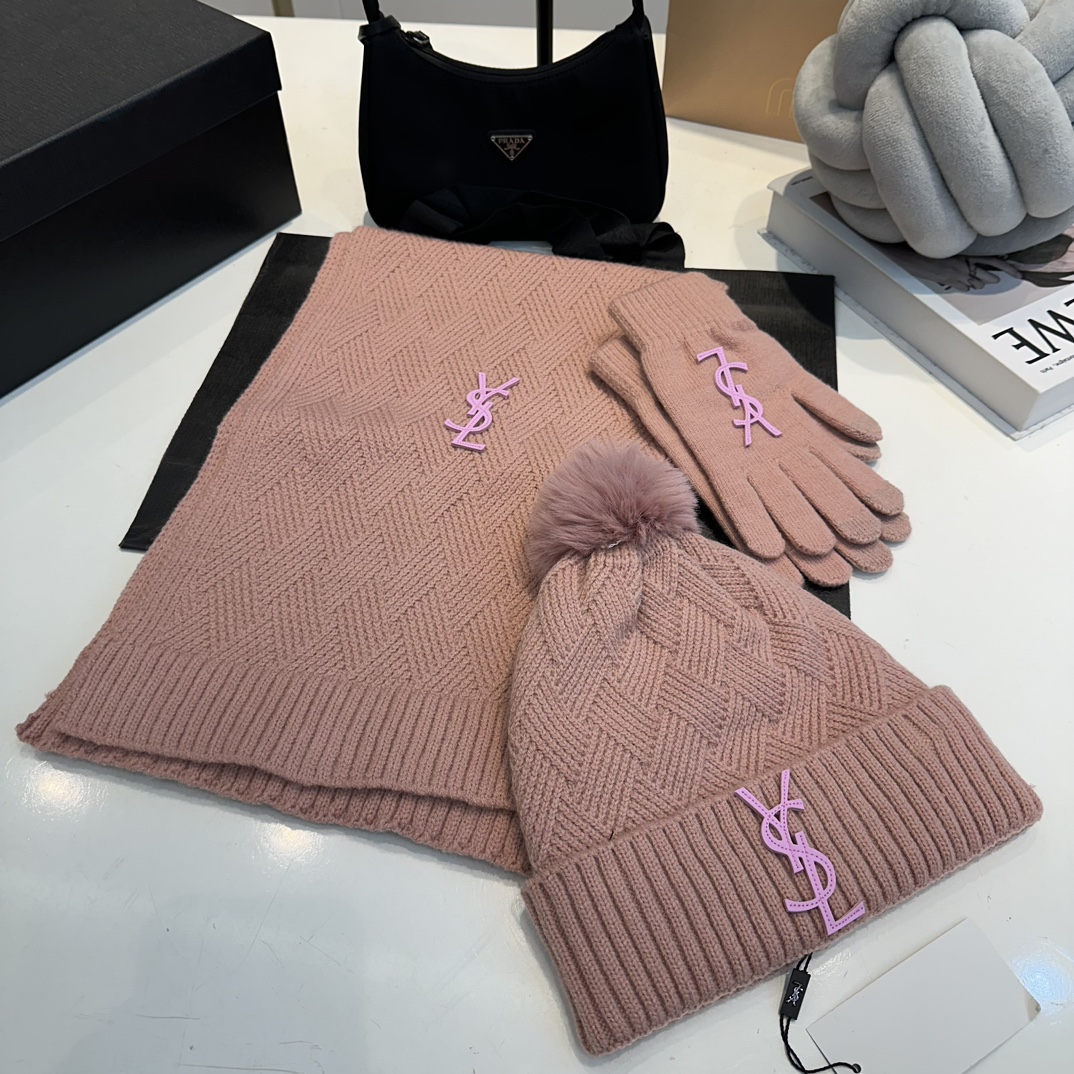 Y latest wool knitted hat and scarf set