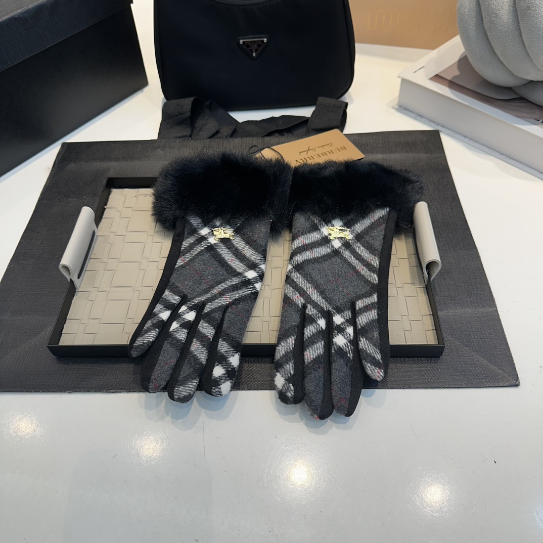 B New Wool Gloves with 2-Finger Touch Screen