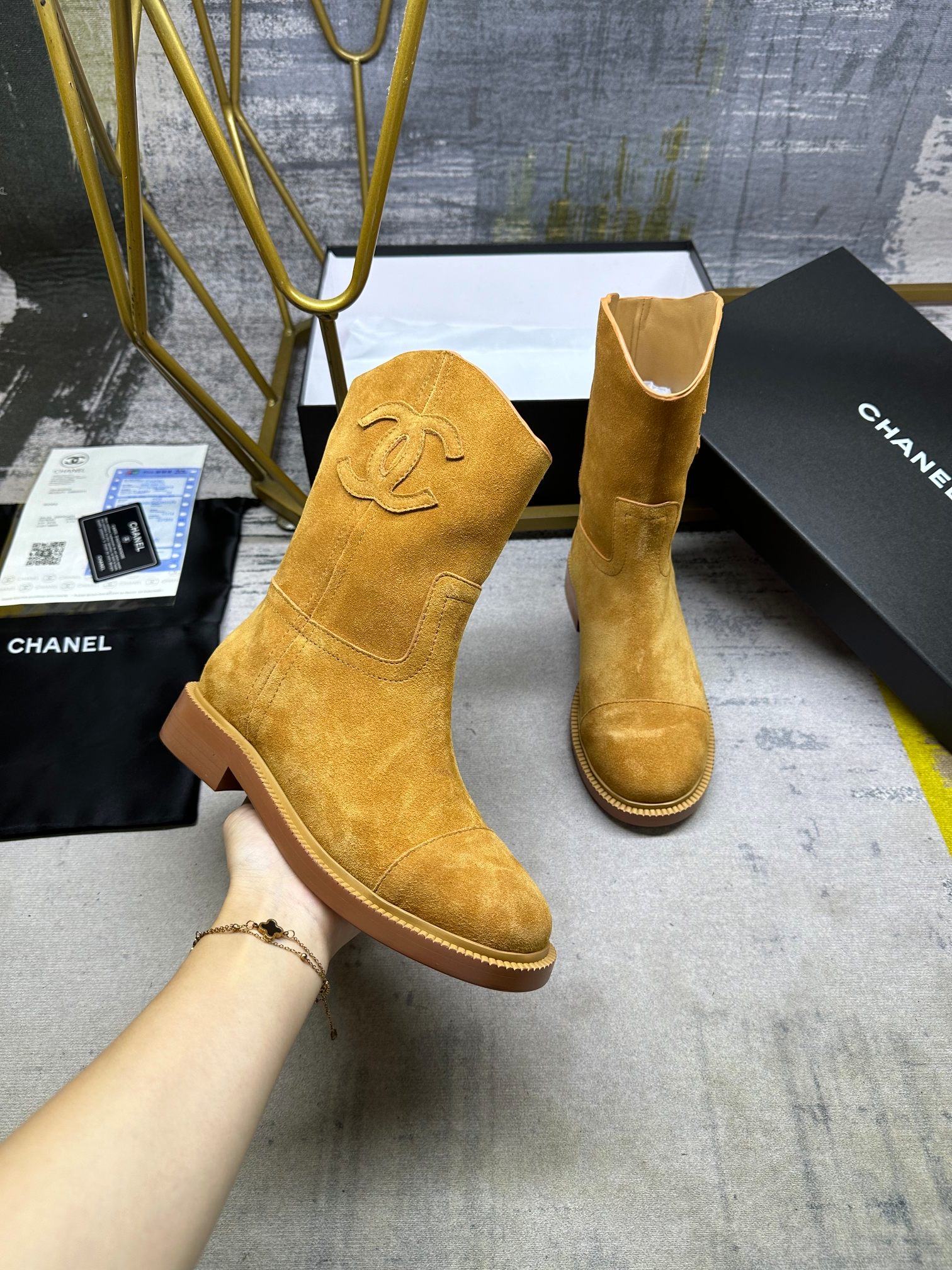 Chanel ankle boots rider boots