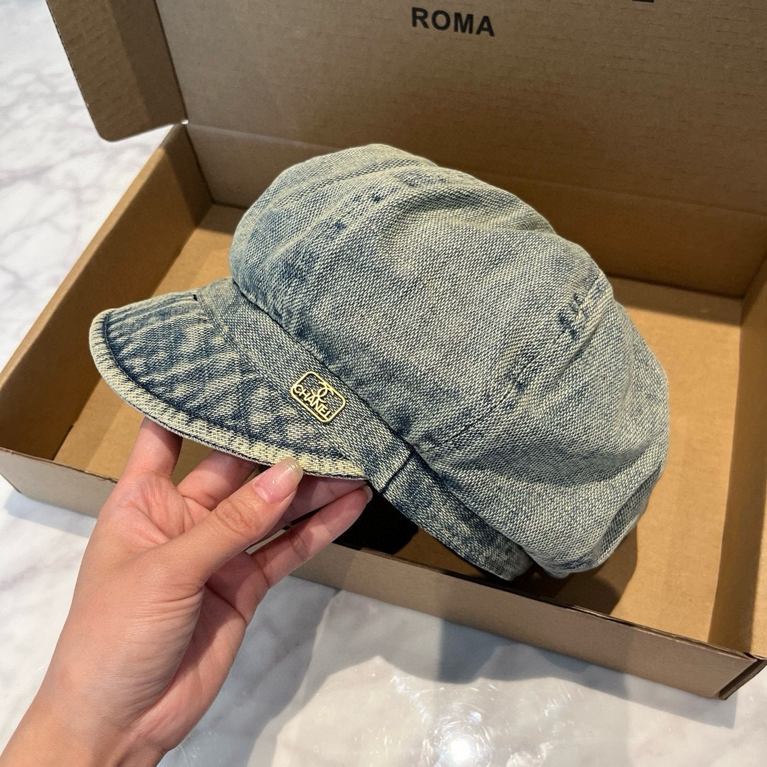 C washed denim duckbill painter hat, autumn and winter style