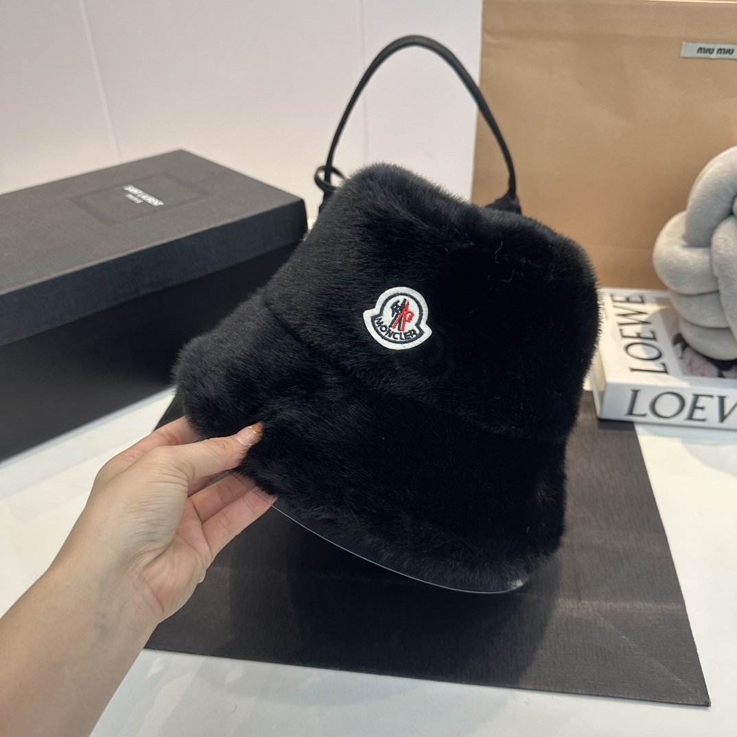 M new fur bucket hat made of rabbit fur, super thick and warm