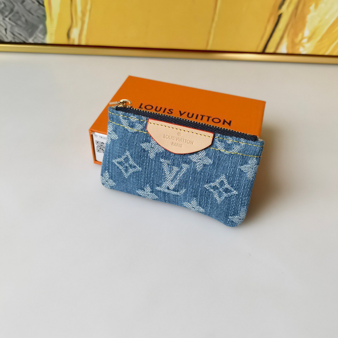 L Design Denim "Pochette Cle Card Key Holder