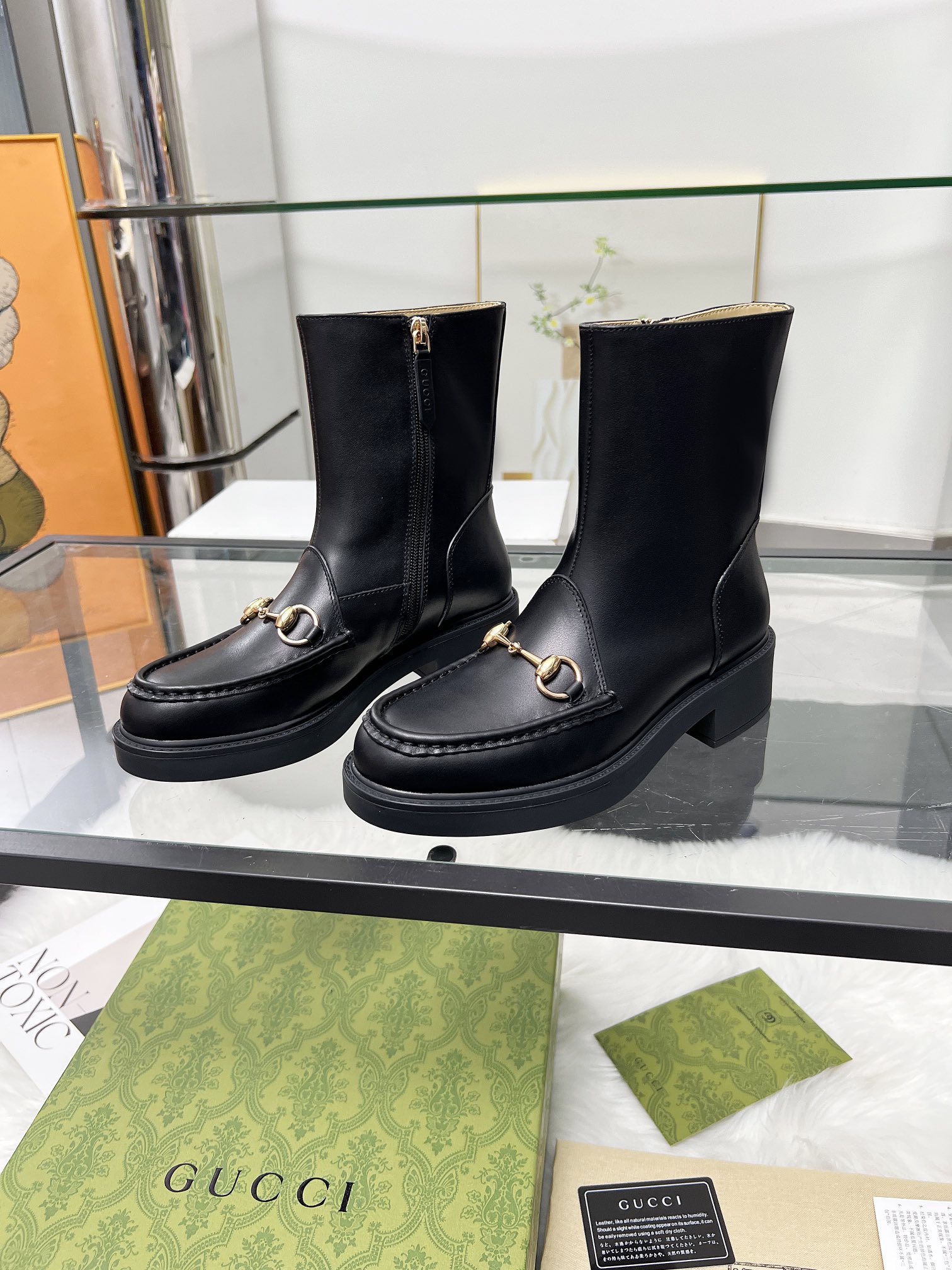 gucci horsebit martin boots fashionable short boots