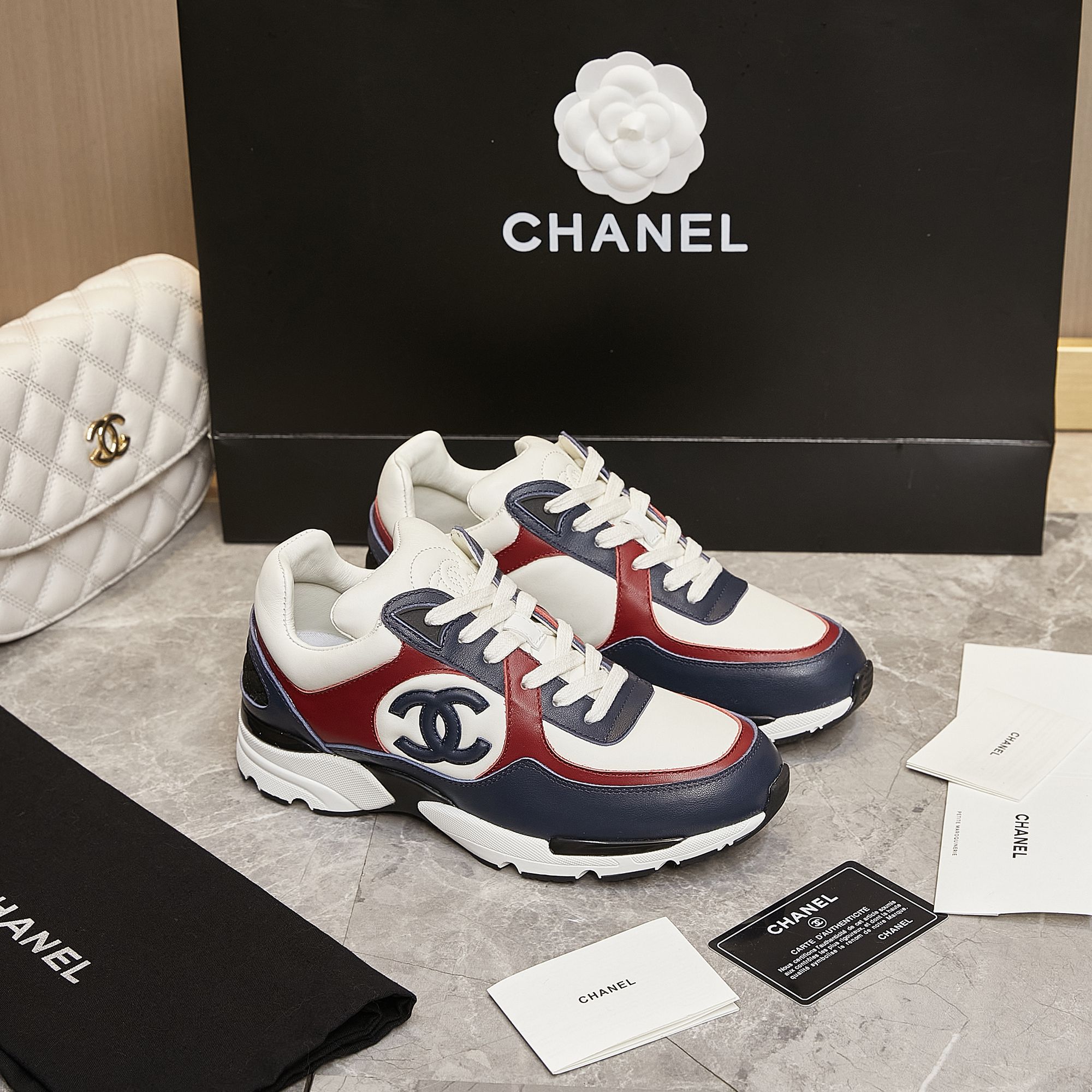 Chanel color block sneakers casual shoes