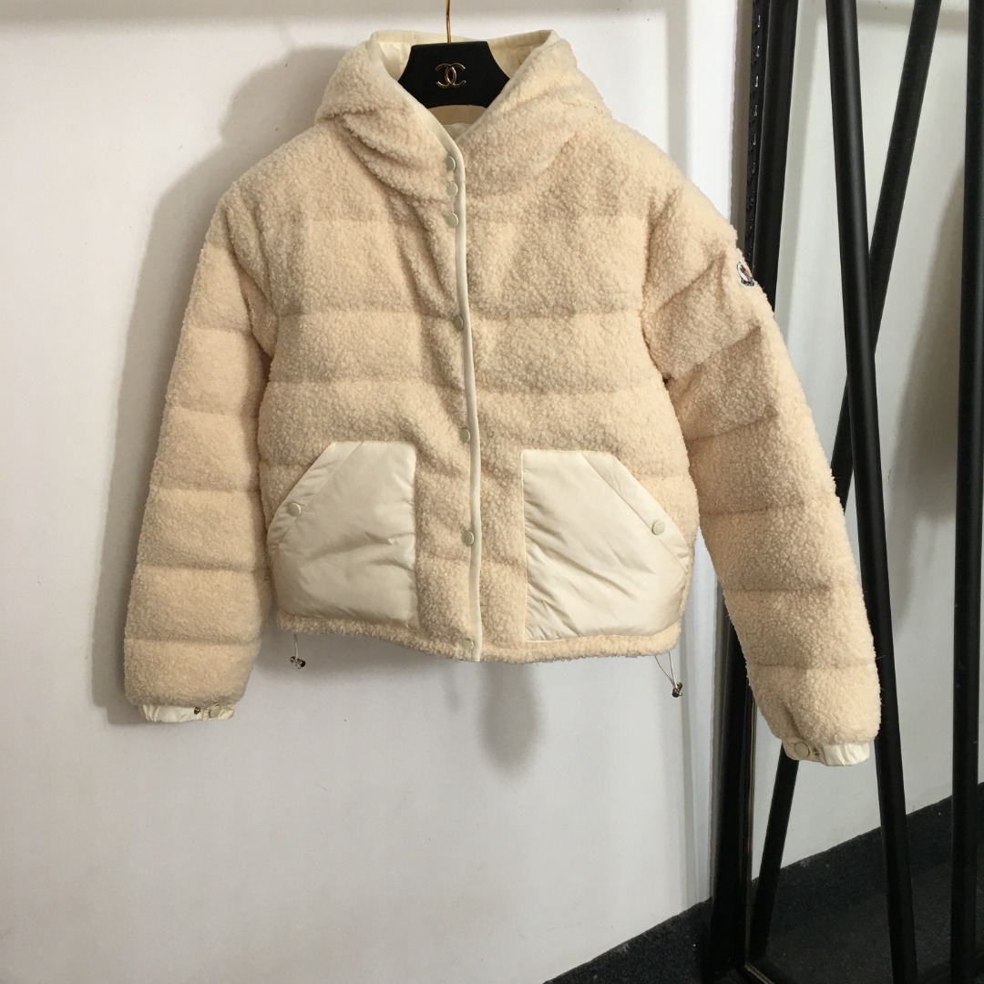 M new style drawstring waist lamb wool down jacket