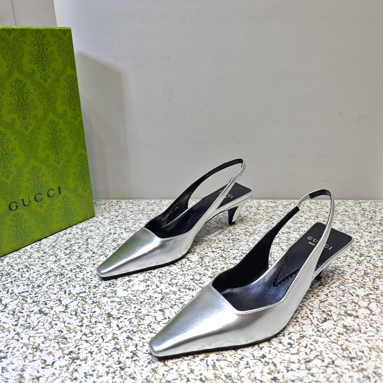 gucci empty back pointed toe sandals