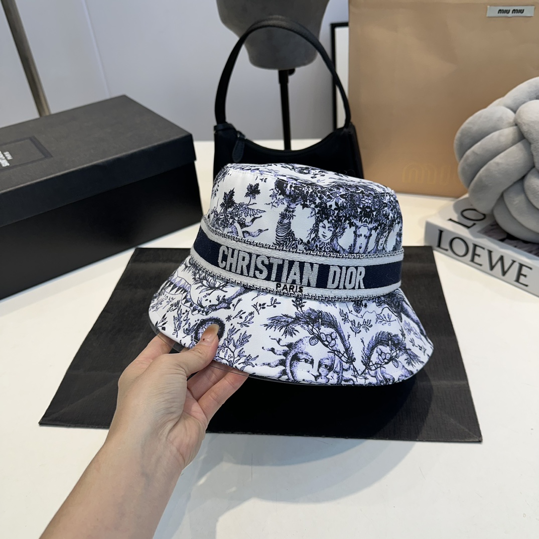 D two-tone blue official bucket hat