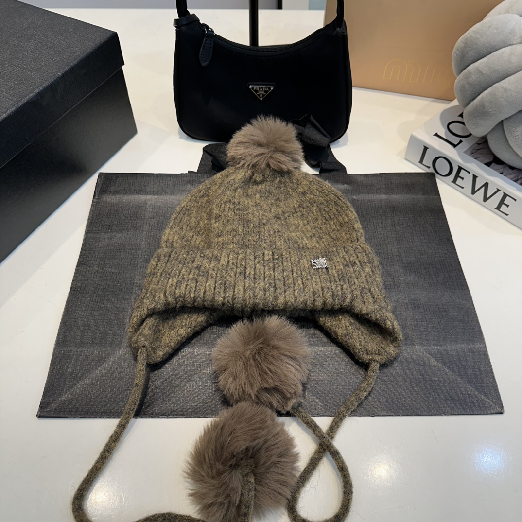 D new earmuffs, wool hat