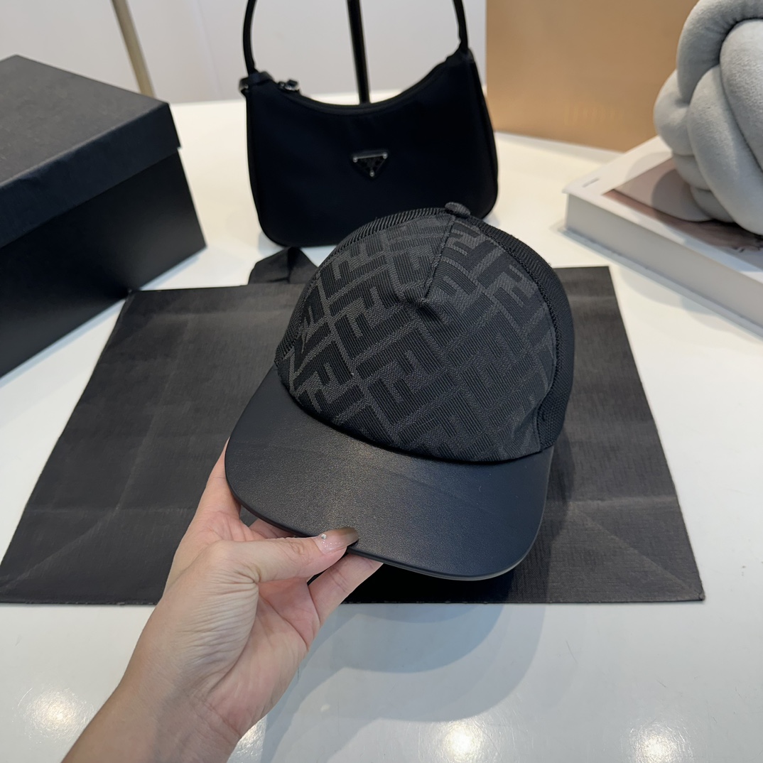 F black FF jacquard semi-soft visor baseball cap