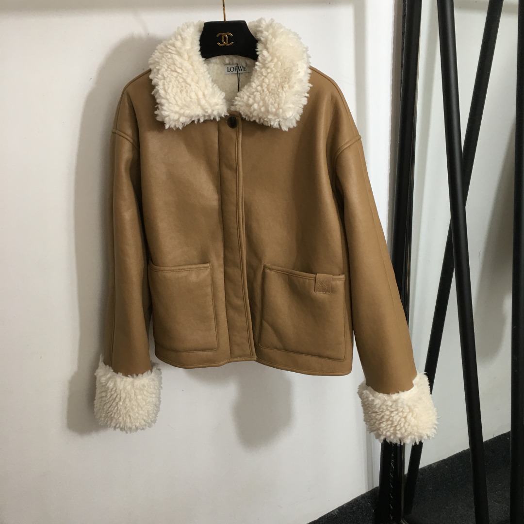 L design new warm lining plus velvet fur lamb fur coat