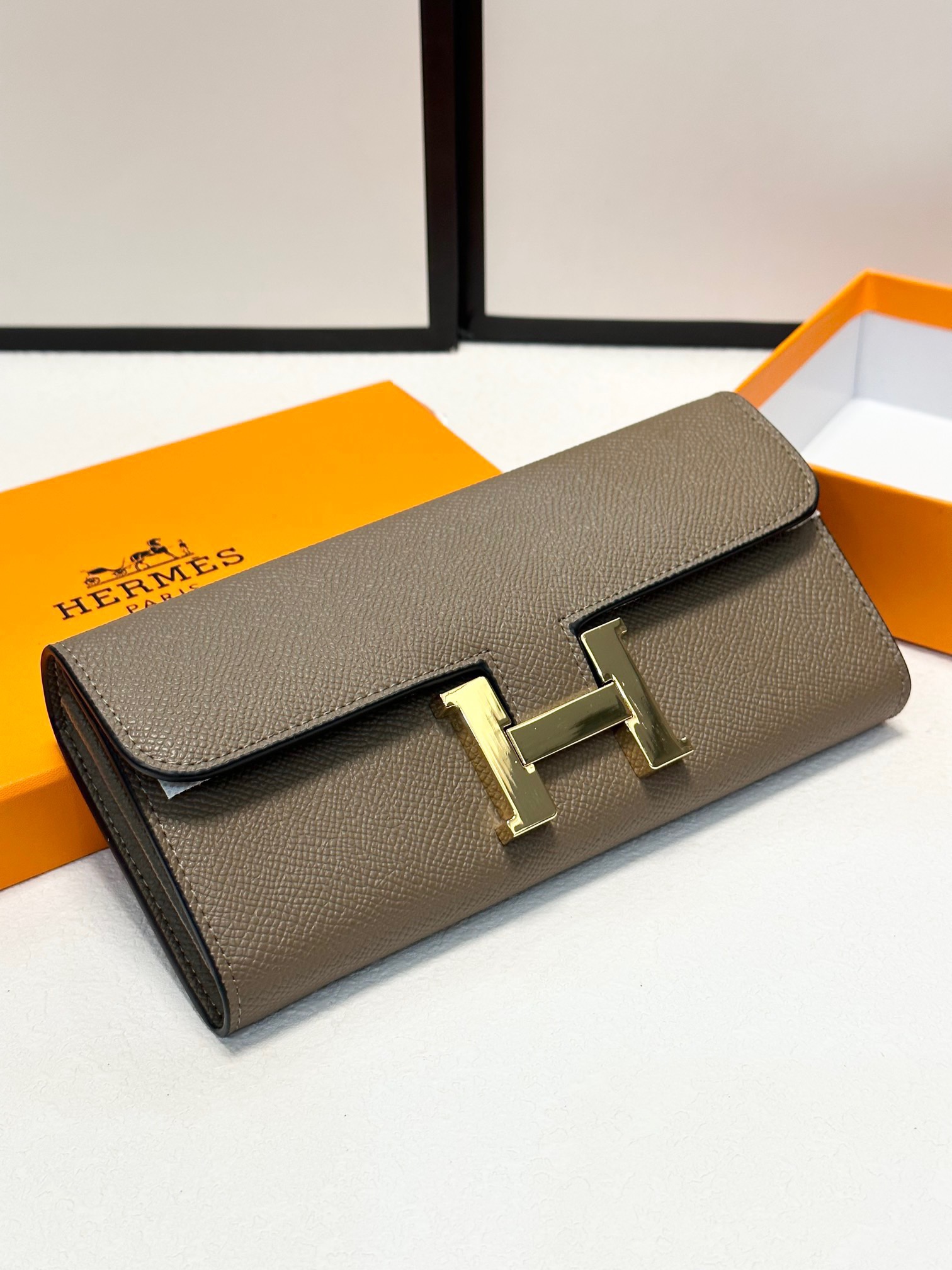 H design high quality imported cross grain cowhide wallet