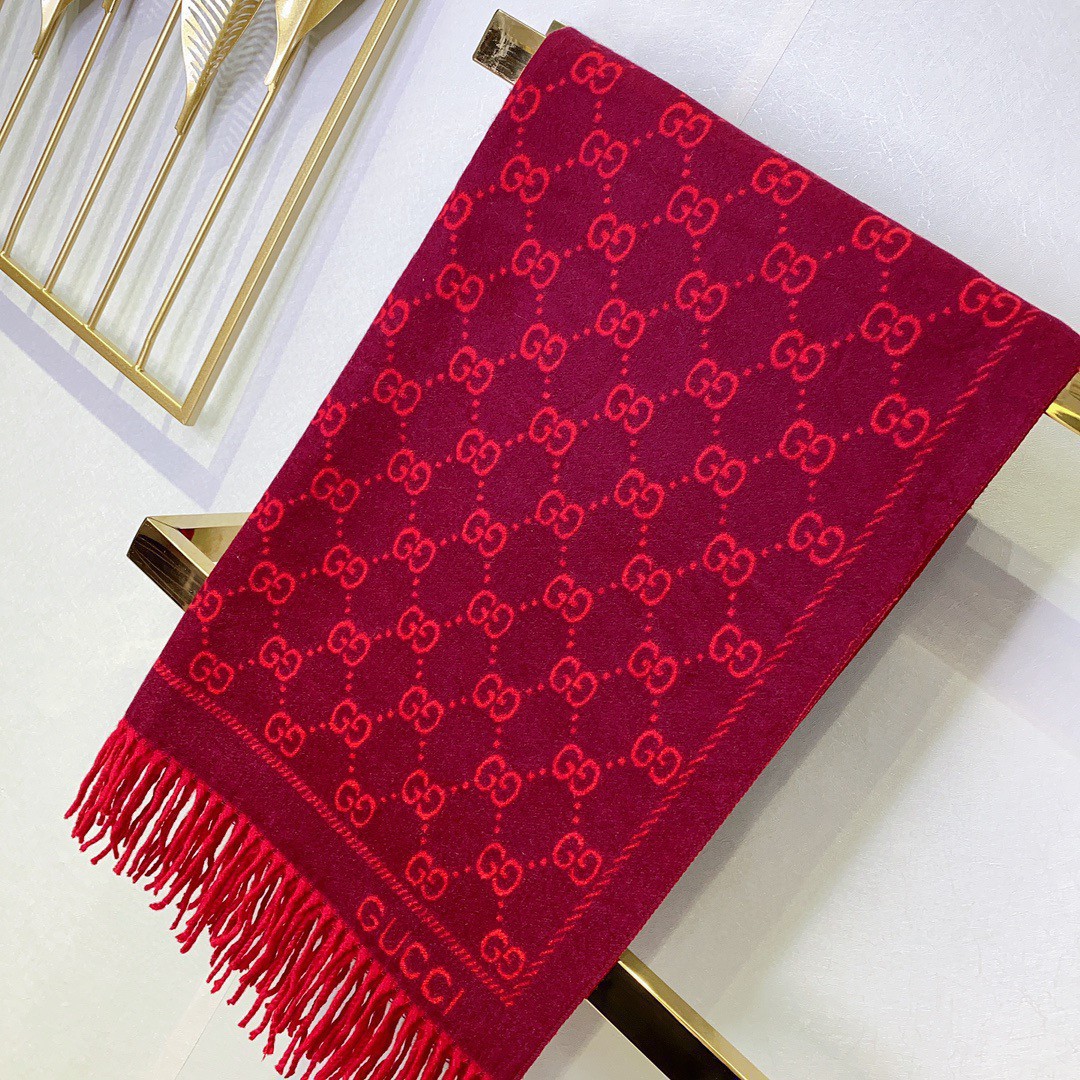 G new red cashmere scarf