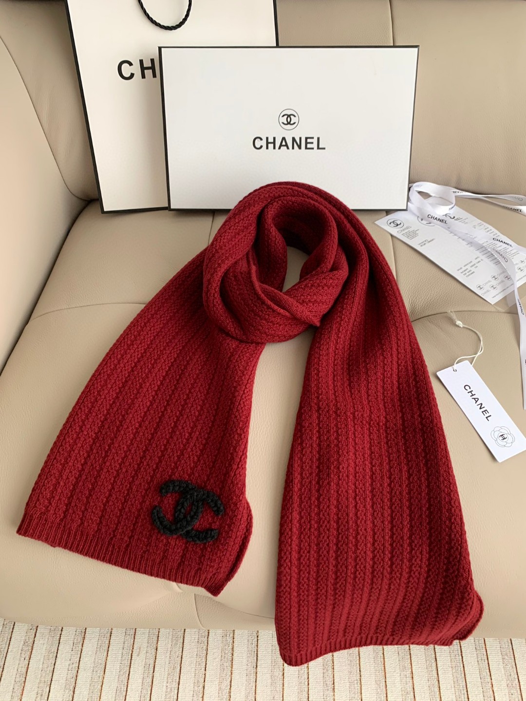 C new red cashmere scarf