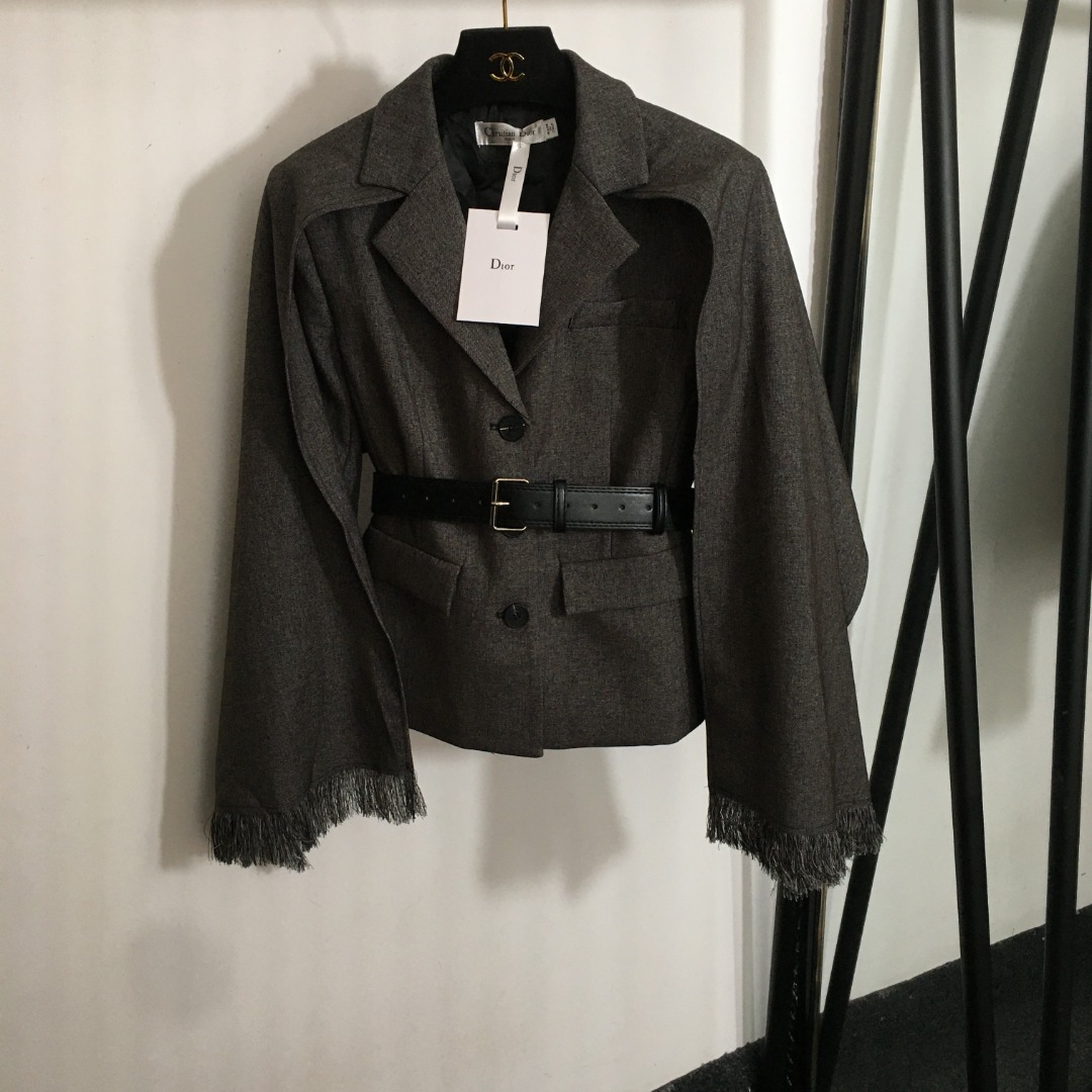 D new detachable tassel shawl belt waist suit jacket