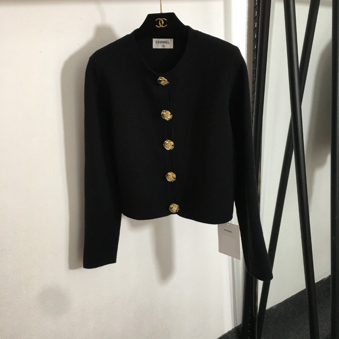 C design new Chanel logo round neck knitted cardigan