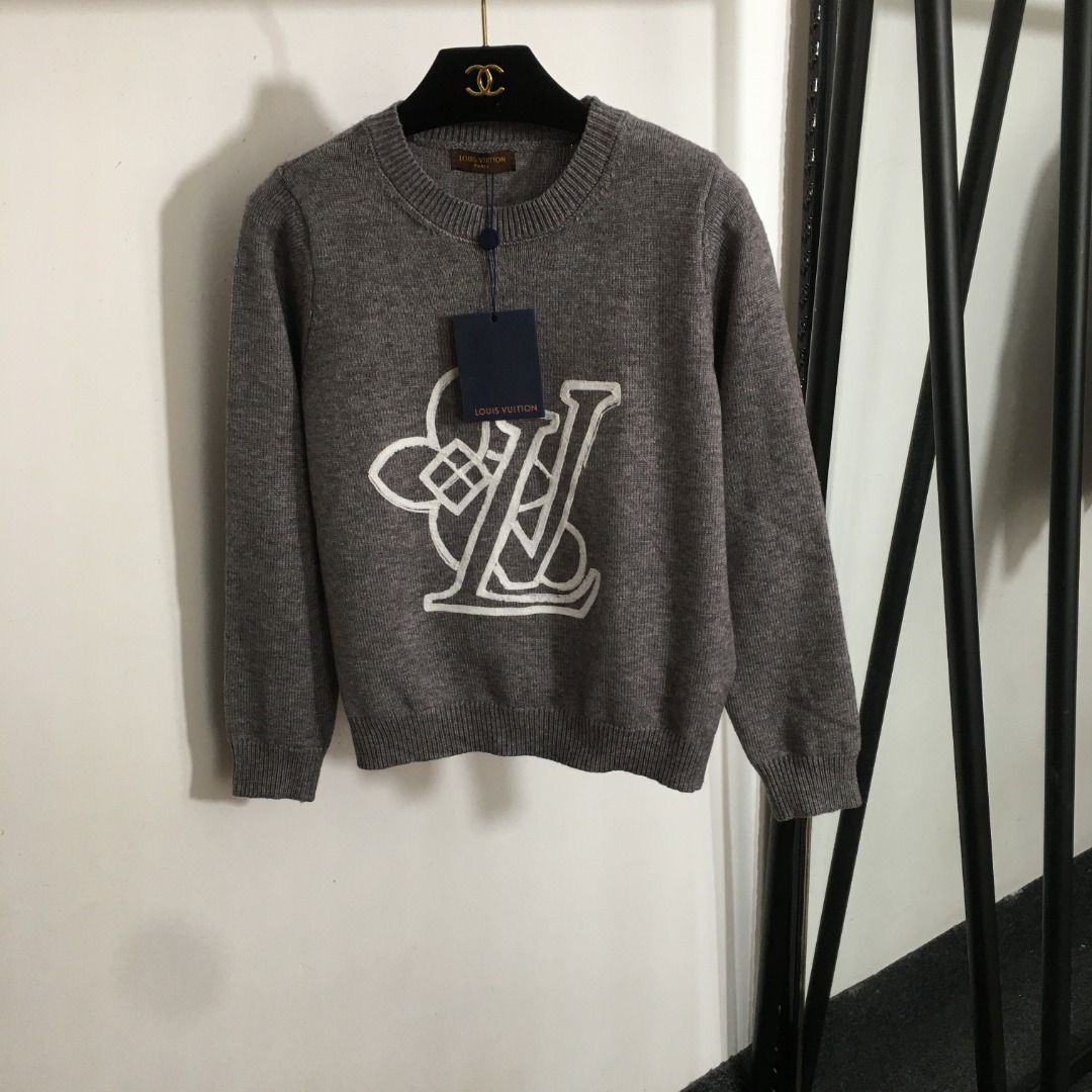 L design new embroidered logo pullover long sleeve sweater