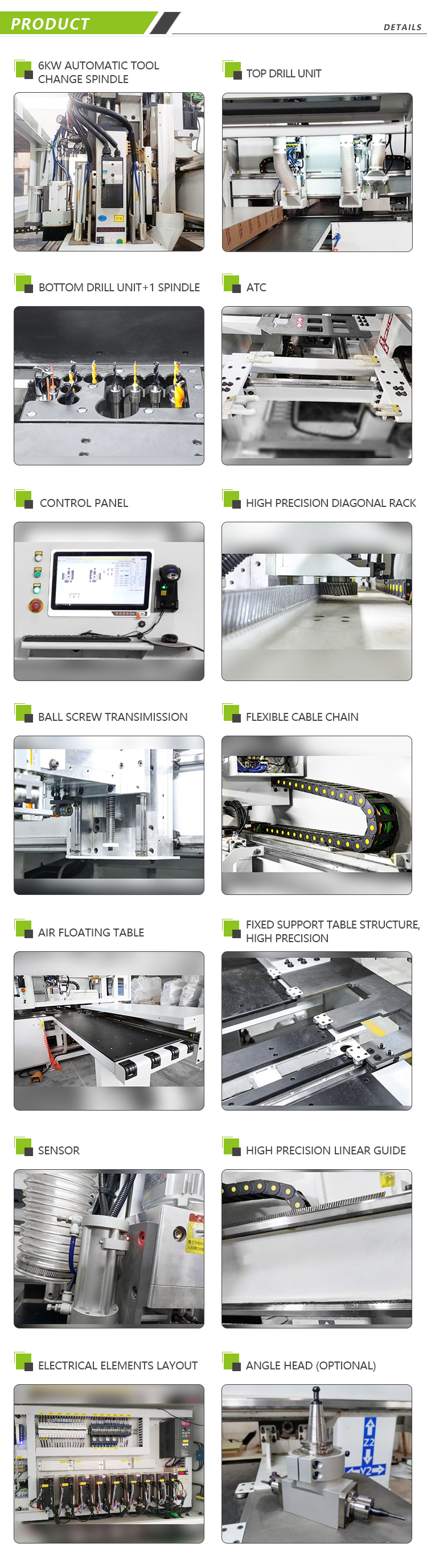 Double Spindles CNC 6 Sides Drilling Machine