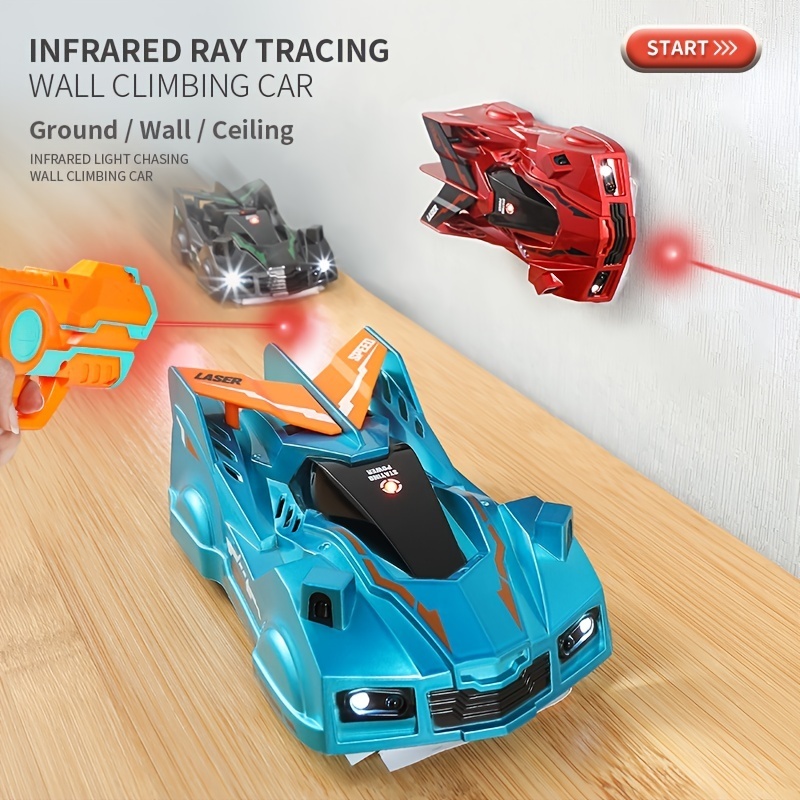 Air racing wall climbing remote control car infrared tracking laser guidance rechargeable Christmas toys for boys and girls birthday gifts stunt toys Christmas Halloween Thanksgiving gifts