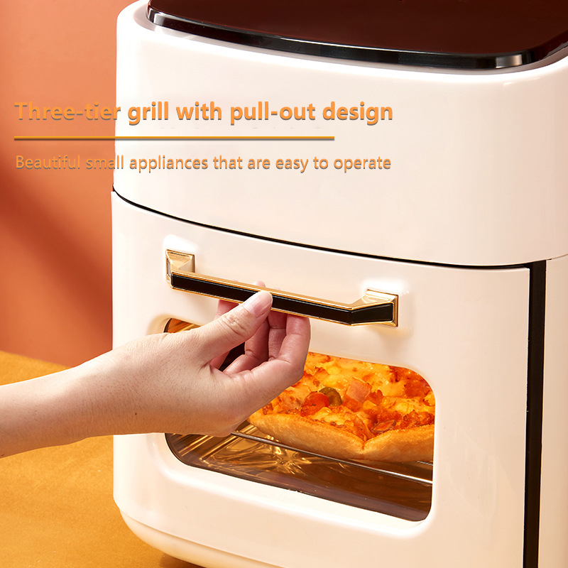 Multifunctional kitchen appliance visual touch screen household three-compartment air fryer